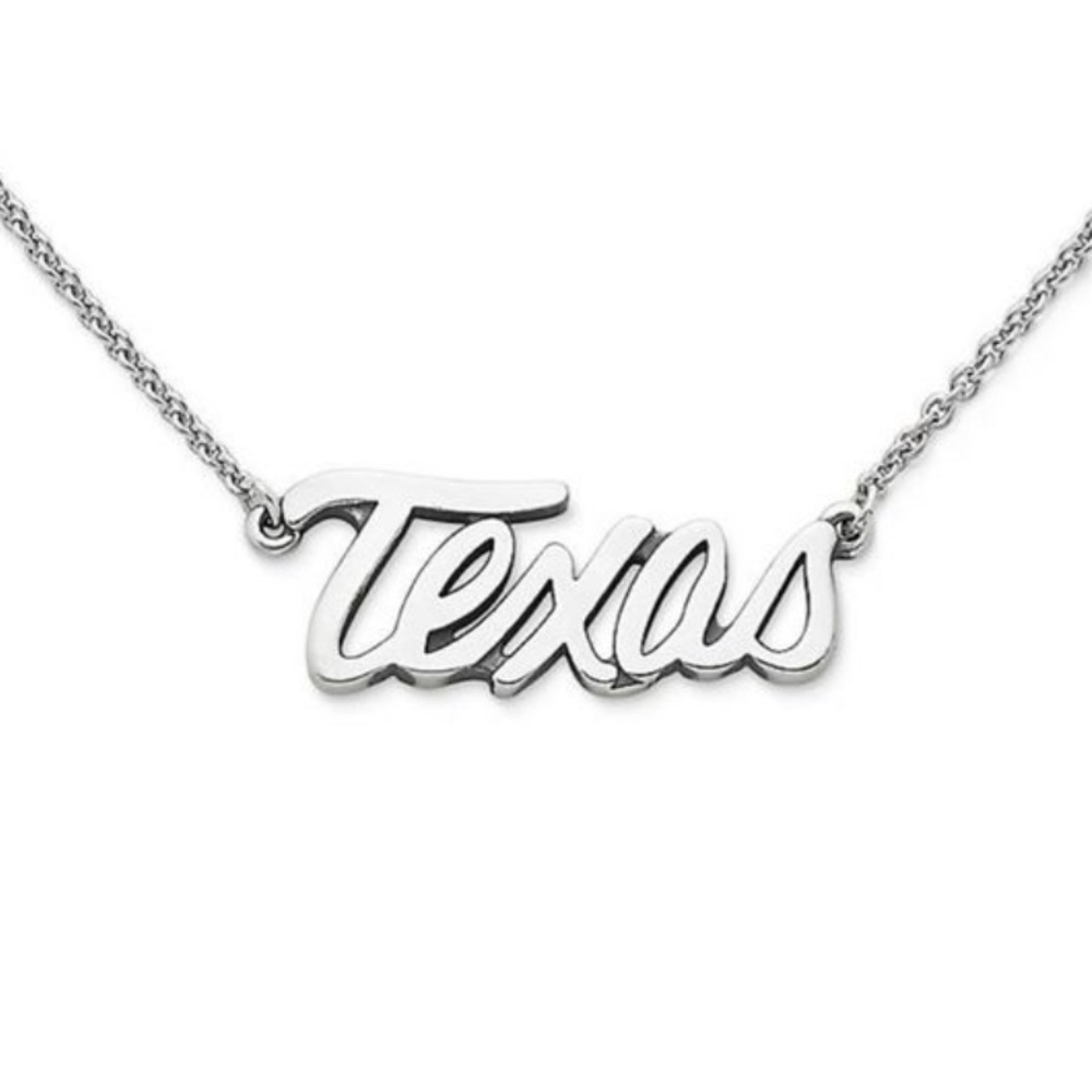 James Avery Silver TEXAS Script Necklace